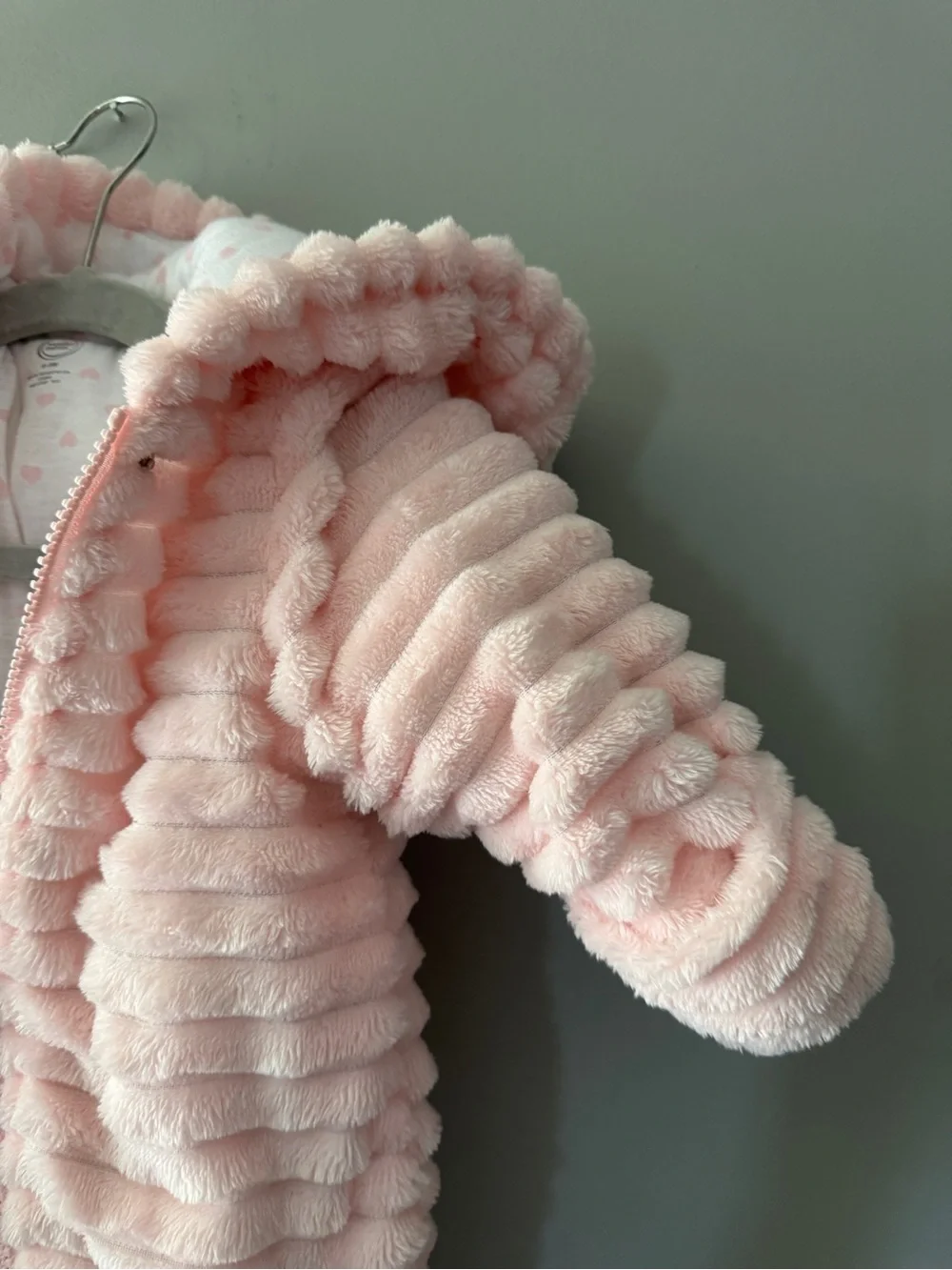 Wonder Nation | Cozy Pink Hooded One-Piece Infant Snowsuit | 6-9M